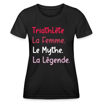 triathlète - T-shirt sport Femme - noir - Devant - AI Model Female 172 light (172cm)