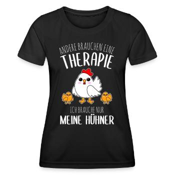 Huhn Hühner Bauernhof Bauer Landwirt Geschenk - Frauen Funktions-T-Shirt - Schwarz - Vorne - AI Model Female 172 light (172cm)
