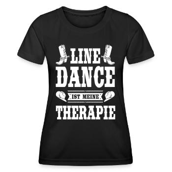 Line Dance Linedance Country Linedancer Geschenk - Frauen Funktions-T-Shirt - Schwarz - Vorne - AI Model Female 172 light (172cm)