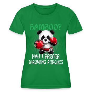 Panda Boxer Boxender Pandabär - Frauen Funktions-T-Shirt - Kelly Green - Vorne - AI Model Female 172 dark (172cm)