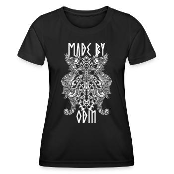 Lustiges Wikinger Design Made by Odin Spruch - Frauen Funktions-T-Shirt - Schwarz - Vorne - AI Model Female 172 light (172cm)
