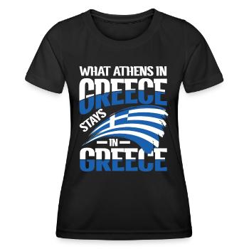 What Athens In Greece Stays In Greece - Frauen Funktions-T-Shirt - Schwarz - Vorne - AI Model Female 172 light (172cm)