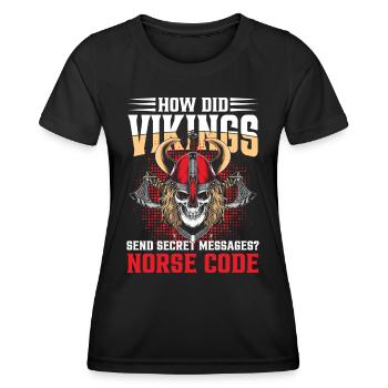 How Did Vikings Send Secret Messages Norce Code - Frauen Funktions-T-Shirt - Schwarz - Vorne - AI Model Female 172 light (172cm)