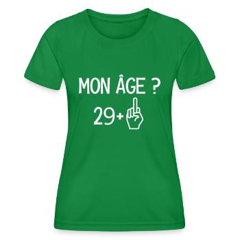 Mon âge 30 Ans Cadeau Anniversaire Humour - T-shirt sport Femme - vert - Devant - AI Model Female 172 dark (172cm)