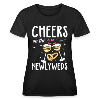 Cheers On The Newlyweds - Frauen Funktions-T-Shirt - Schwarz - Vorne - AI Model Female 172 light (172cm)