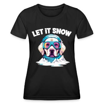 Hund mit Skibrille Schnee Schneefall für eine - Frauen Funktions-T-Shirt - Schwarz - Vorne - AI Model Female 172 light (172cm)