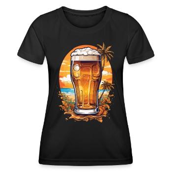 Beer Holidays in Paradise Beer Lover Design - Women's Functional T-Shirt - black - Front - AI Model Female 172 light (172cm)