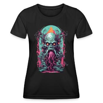 Unterwelt Dämonen Okkult Horror Gothic Design - Frauen Funktions-T-Shirt - Schwarz - Vorne - AI Model Female 172 light (172cm)