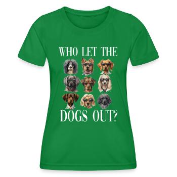 Wer hat die Hund rausgelassen für einen - Frauen Funktions-T-Shirt - Kelly Green - Vorne - AI Model Female 172 dark (172cm)