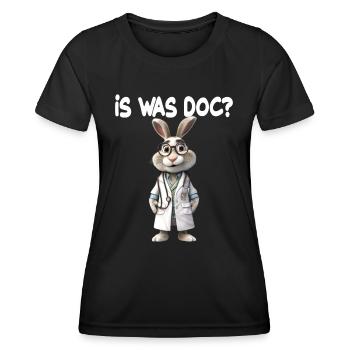 Doktor Hase Is was Doc für einen Arzt Doktor - Frauen Funktions-T-Shirt - Schwarz - Vorne - AI Model Female 172 light (172cm)
