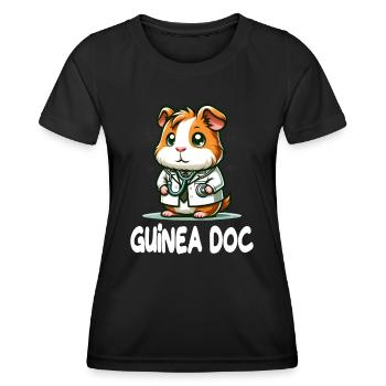 Doktor Meerschweinchen Guinea Doc - Frauen Funktions-T-Shirt - Schwarz - Vorne - AI Model Female 172 light (172cm)