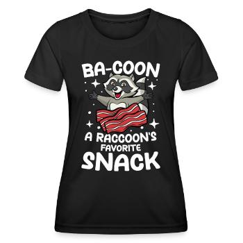 Ba-Coon A Raccoon's Favorite Snack Waschbär - Frauen Funktions-T-Shirt - Schwarz - Vorne - AI Model Female 172 light (172cm)