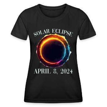 Sonnenfinsternis 8. April 2024 - Frauen Funktions-T-Shirt - Schwarz - Vorne - AI Model Female 172 light (172cm)