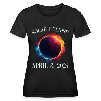 Sonnenfinsternis 8. April 2024 - Frauen Funktions-T-Shirt - Schwarz - Vorne - AI Model Female 172 light (172cm)
