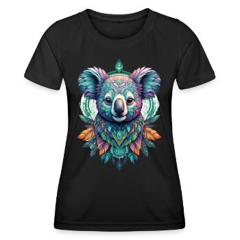Koala Spiritual Mandala Dream Catcher Design - Women's Functional T-Shirt - black - Front - AI Model Female 172 light (172cm)