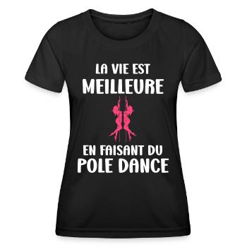 Women's pole dancing pole dancing - Women's Functional T-Shirt - black - Front - AI Model Female 172 light (172cm)