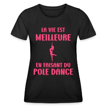 Women's pole dancing pole dancing - Women's Functional T-Shirt - black - Front - AI Model Female 172 light (172cm)