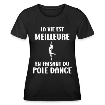 Women's pole dancing pole dancing - Women's Functional T-Shirt - black - Front - AI Model Female 172 light (172cm)
