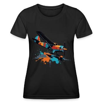Model Airplane Pilot Airplane Hobby Airplane - Women's Functional T-Shirt - black - Front - AI Model Female 172 light (172cm)