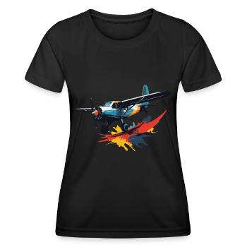 Maquette Avion Pilote Avion Hobby - T-shirt sport Femme - noir - Devant - AI Model Female 172 light (172cm)