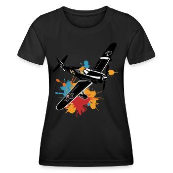 Model Airplane Pilot Airplane Hobby Design - Women's Functional T-Shirt - black - Front - AI Model Female 172 light (172cm)