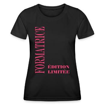 formatrice - T-shirt sport Femme - noir - Devant - AI Model Female 172 light (172cm)