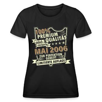 18th Birthday May Vintage 2006 Gift Idea - Women's Functional T-Shirt - black - Front - AI Model Female 172 light (172cm)