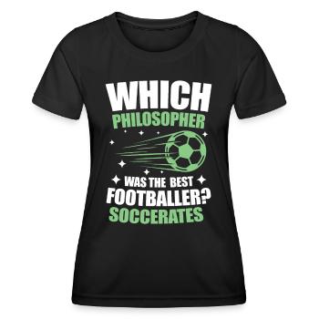 Philosopher Was The Best Footballer Soccerates - Frauen Funktions-T-Shirt - Schwarz - Vorne - AI Model Female 172 light (172cm)
