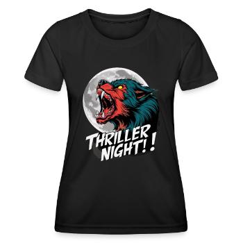 Thriller Night für einen Werwolf Fan - Frauen Funktions-T-Shirt - Schwarz - Vorne - AI Model Female 172 light (172cm)