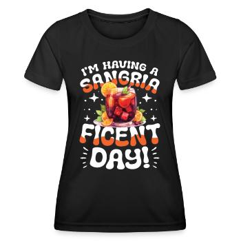 I'm Having a Sangria-Ficent Day - Frauen Funktions-T-Shirt - Schwarz - Vorne - AI Model Female 172 light (172cm)
