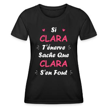 clara - T-shirt sport Femme - noir - Devant - AI Model Female 172 light (172cm)