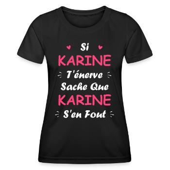 Karine - T-shirt sport Femme - noir - Devant - AI Model Female 172 light (172cm)