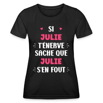 julie 1 - T-shirt sport Femme - noir - Devant - AI Model Female 172 light (172cm)