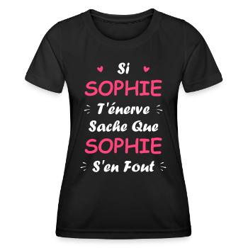 sophie - T-shirt sport Femme - noir - Devant - AI Model Female 172 light (172cm)