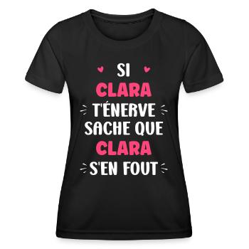 clara - T-shirt sport Femme - noir - Devant - AI Model Female 172 light (172cm)