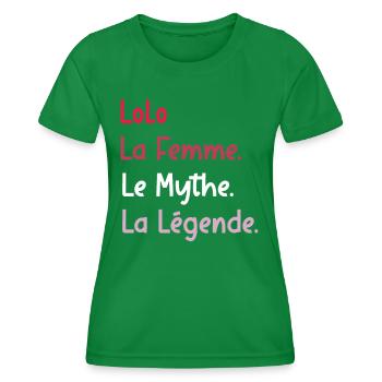 lolo - T-shirt sport Femme - vert - Devant - AI Model Female 172 dark (172cm)
