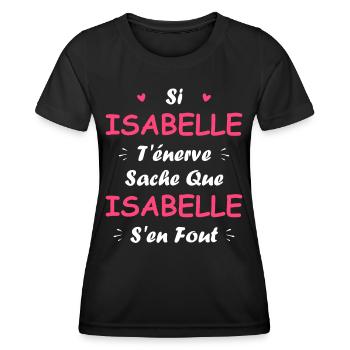 Isabelle - T-shirt sport Femme - noir - Devant - AI Model Female 172 light (172cm)