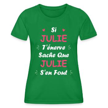 julie - T-shirt sport Femme - vert - Devant - AI Model Female 172 dark (172cm)