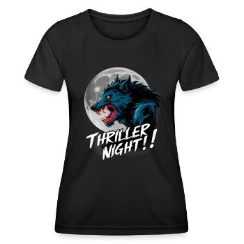 Thriller Nacht der Werwölfe und Mondscheinheulen - Frauen Funktions-T-Shirt - Schwarz - Vorne - AI Model Female 172 light (172cm)