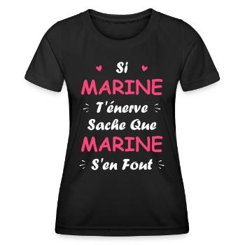 Marine - T-shirt sport Femme - noir - Devant - AI Model Female 172 light (172cm)
