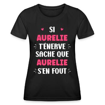 Aurelie - T-shirt sport Femme - noir - Devant - AI Model Female 172 light (172cm)