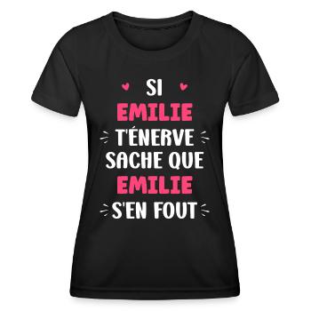 Emilie - T-shirt sport Femme - noir - Devant - AI Model Female 172 light (172cm)
