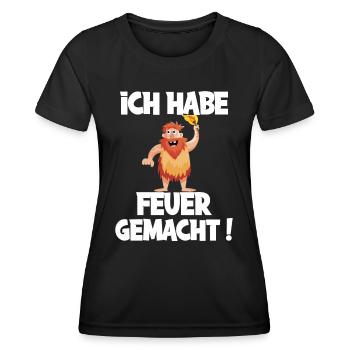 Ich hab Feuer gemacht für alle Männer - Frauen Funktions-T-Shirt - Schwarz - Vorne - AI Model Female 172 light (172cm)