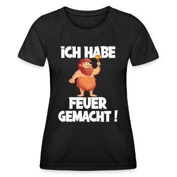 Ich hab Feuer gemacht für alle Männer - Frauen Funktions-T-Shirt - Schwarz - Vorne - AI Model Female 172 light (172cm)