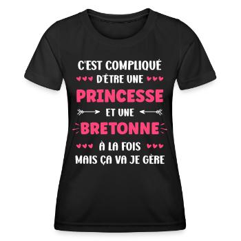 bretonne - T-shirt sport Femme - noir - Devant - AI Model Female 172 light (172cm)