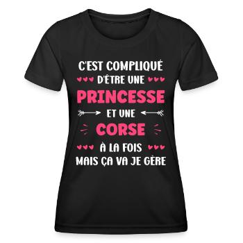 corse - T-shirt sport Femme - noir - Devant - AI Model Female 172 light (172cm)