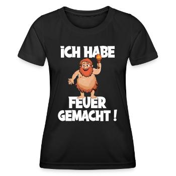 Ich hab Feuer gemacht für alle Männer - Frauen Funktions-T-Shirt - Schwarz - Vorne - AI Model Female 172 light (172cm)