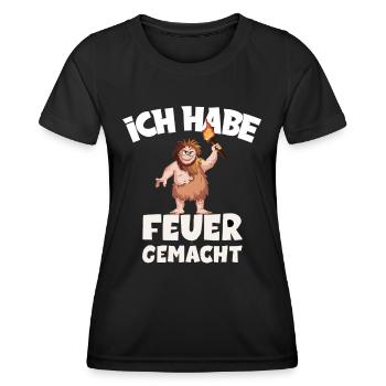 Ich hab Feuer gemacht für alle Männer - Frauen Funktions-T-Shirt - Schwarz - Vorne - AI Model Female 172 light (172cm)