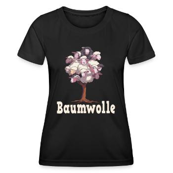 Baumwolle Schafe für einen Schafliebhaber - Frauen Funktions-T-Shirt - Schwarz - Vorne - AI Model Female 172 light (172cm)