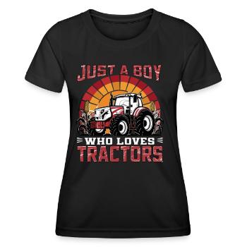 Traktor Landmaschine Schlepper Trecker - Frauen Funktions-T-Shirt - Schwarz - Vorne - AI Model Female 172 light (172cm)